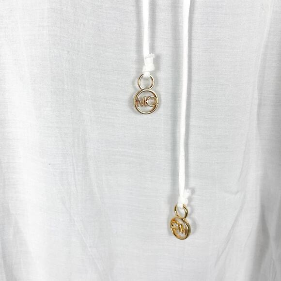 Melissa Odabash Kaftan Maxi Dress Coverup White V-Neck Eyelet Sequins One Size - Picture 6 of 9